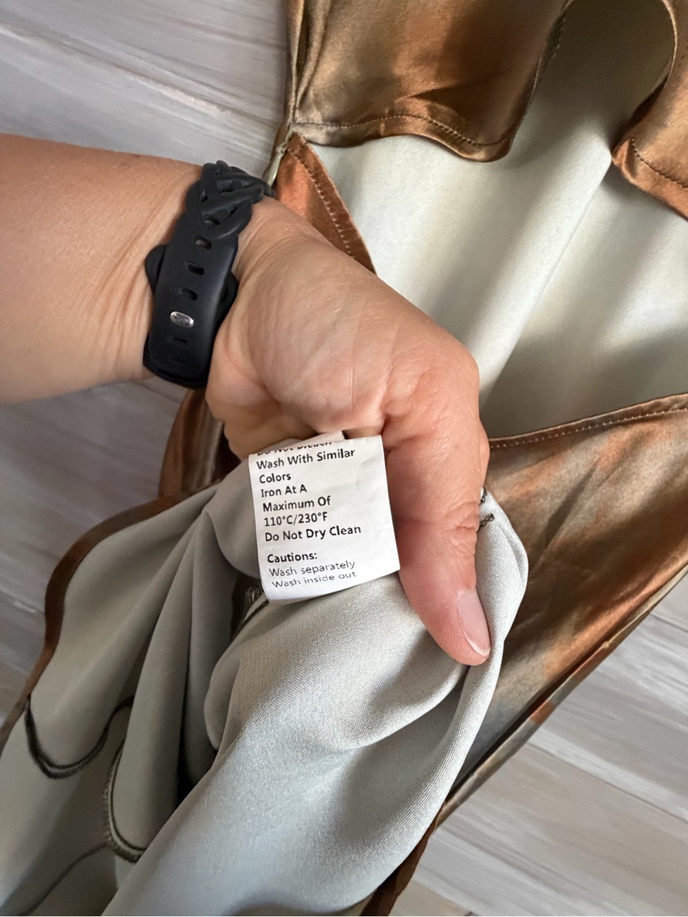 Commense Metallic Copper and fall color Backless Slip Dress - Picture 7 of 9